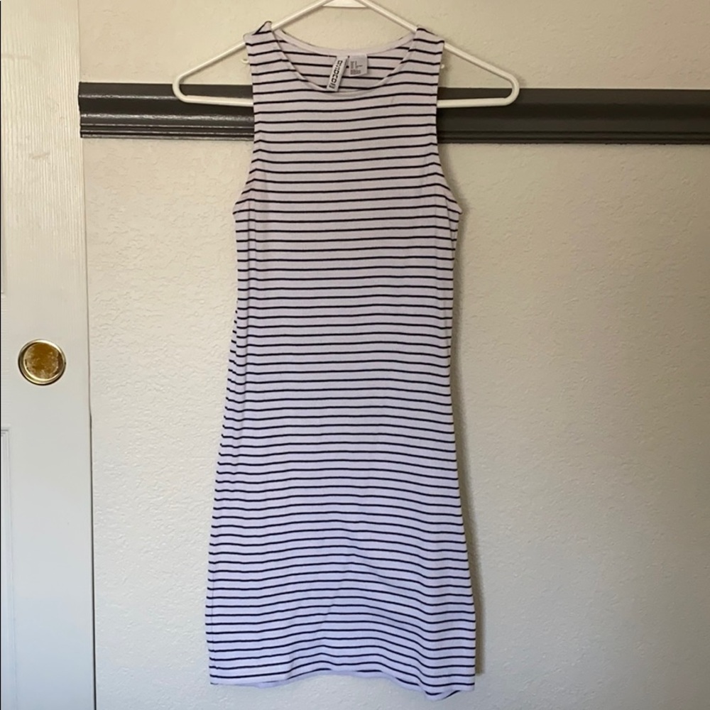 Black & White Striped Tank Top Dress